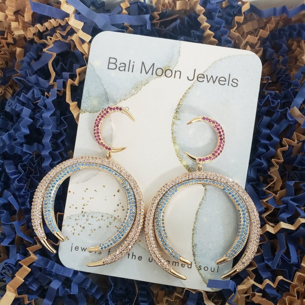 Sparkle Moon Jewel earrings
